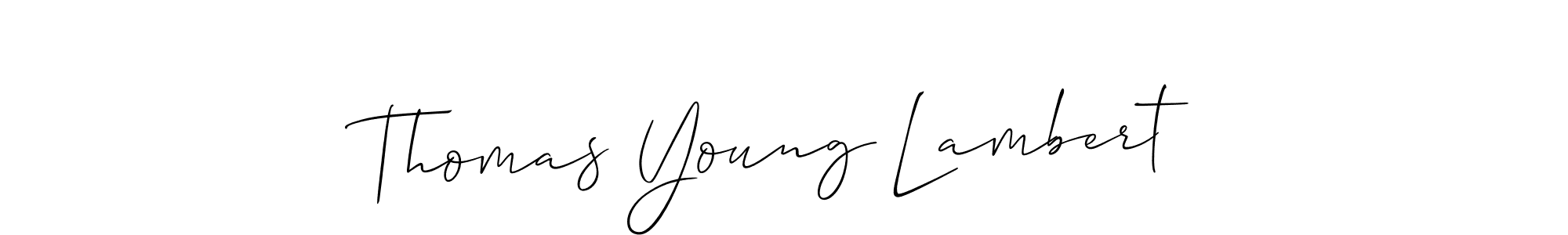 It looks lik you need a new signature style for name Thomas Young Lambert. Design unique handwritten (Allison_Script) signature with our free signature maker in just a few clicks. Thomas Young Lambert signature style 2 images and pictures png