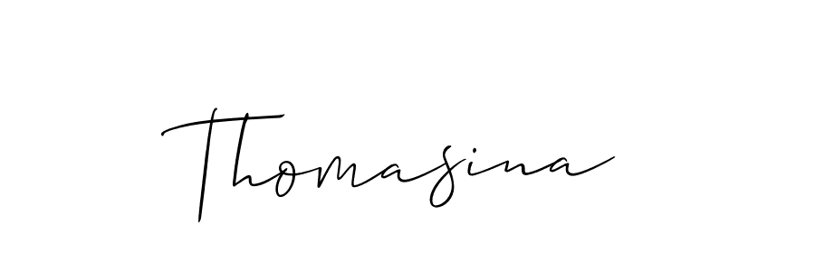 Create a beautiful signature design for name Thomasina. With this signature (Allison_Script) fonts, you can make a handwritten signature for free. Thomasina signature style 2 images and pictures png