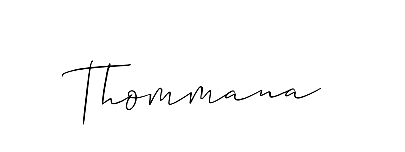 It looks lik you need a new signature style for name Thommana. Design unique handwritten (Allison_Script) signature with our free signature maker in just a few clicks. Thommana signature style 2 images and pictures png