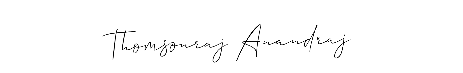 How to make Thomsonraj Anandraj signature? Allison_Script is a professional autograph style. Create handwritten signature for Thomsonraj Anandraj name. Thomsonraj Anandraj signature style 2 images and pictures png