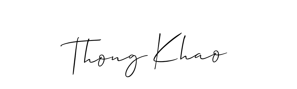 How to Draw Thong Khao signature style? Allison_Script is a latest design signature styles for name Thong Khao. Thong Khao signature style 2 images and pictures png