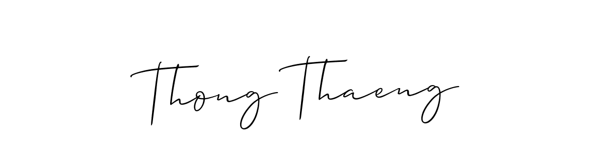 The best way (Allison_Script) to make a short signature is to pick only two or three words in your name. The name Thong Thaeng include a total of six letters. For converting this name. Thong Thaeng signature style 2 images and pictures png