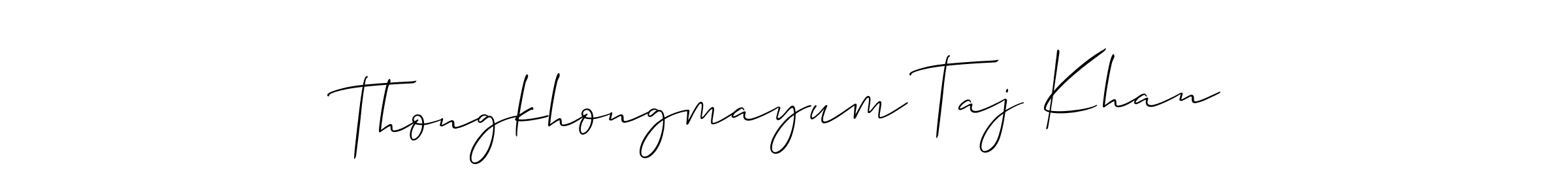 This is the best signature style for the Thongkhongmayum Taj Khan name. Also you like these signature font (Allison_Script). Mix name signature. Thongkhongmayum Taj Khan signature style 2 images and pictures png