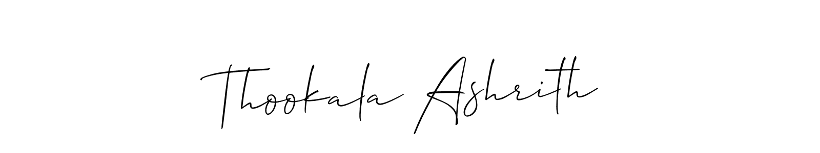 Similarly Allison_Script is the best handwritten signature design. Signature creator online .You can use it as an online autograph creator for name Thookala Ashrith. Thookala Ashrith signature style 2 images and pictures png