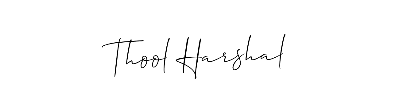 Also we have Thool Harshal name is the best signature style. Create professional handwritten signature collection using Allison_Script autograph style. Thool Harshal signature style 2 images and pictures png