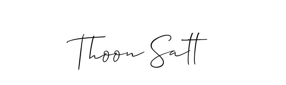 This is the best signature style for the Thoon Satt name. Also you like these signature font (Allison_Script). Mix name signature. Thoon Satt signature style 2 images and pictures png