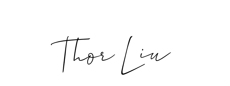 You should practise on your own different ways (Allison_Script) to write your name (Thor Liu) in signature. don't let someone else do it for you. Thor Liu signature style 2 images and pictures png