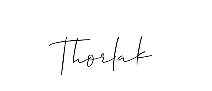 How to make Thorlak signature? Allison_Script is a professional autograph style. Create handwritten signature for Thorlak name. Thorlak signature style 2 images and pictures png