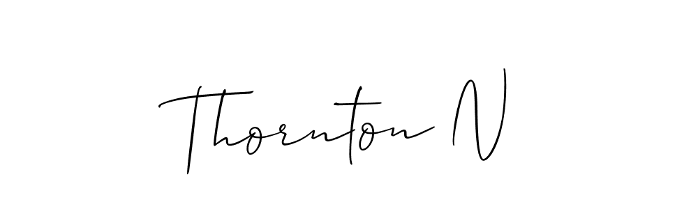 Make a beautiful signature design for name Thornton N. With this signature (Allison_Script) style, you can create a handwritten signature for free. Thornton N signature style 2 images and pictures png