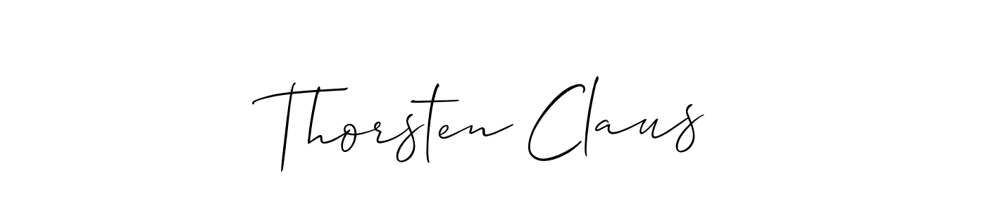 The best way (Allison_Script) to make a short signature is to pick only two or three words in your name. The name Thorsten Claus include a total of six letters. For converting this name. Thorsten Claus signature style 2 images and pictures png