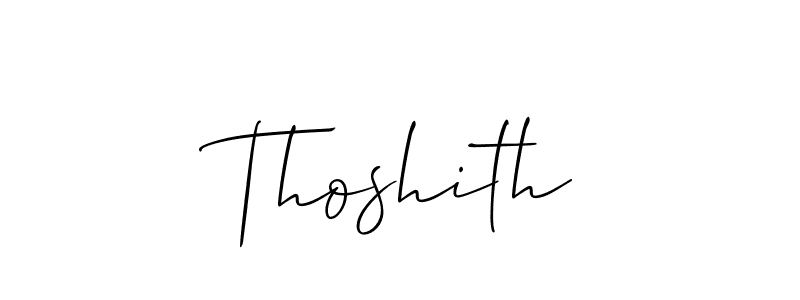 Make a beautiful signature design for name Thoshith. With this signature (Allison_Script) style, you can create a handwritten signature for free. Thoshith signature style 2 images and pictures png