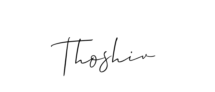 Make a beautiful signature design for name Thoshiv. With this signature (Allison_Script) style, you can create a handwritten signature for free. Thoshiv signature style 2 images and pictures png