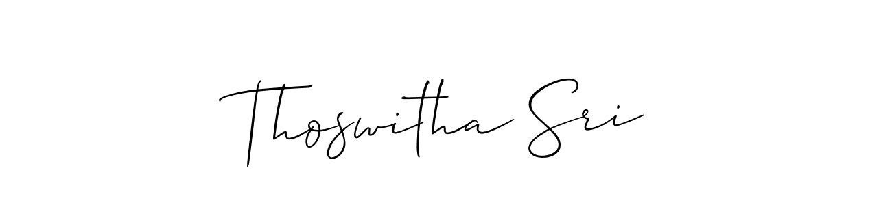 Use a signature maker to create a handwritten signature online. With this signature software, you can design (Allison_Script) your own signature for name Thoswitha Sri. Thoswitha Sri signature style 2 images and pictures png