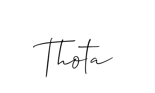 if you are searching for the best signature style for your name Thota. so please give up your signature search. here we have designed multiple signature styles  using Allison_Script. Thota signature style 2 images and pictures png