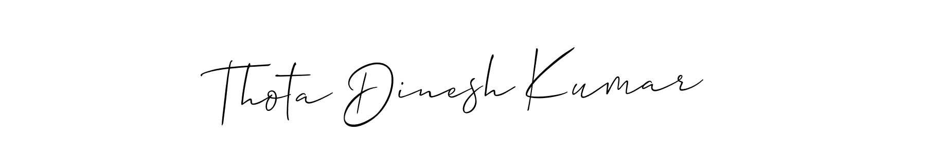 Make a beautiful signature design for name Thota Dinesh Kumar. With this signature (Allison_Script) style, you can create a handwritten signature for free. Thota Dinesh Kumar signature style 2 images and pictures png