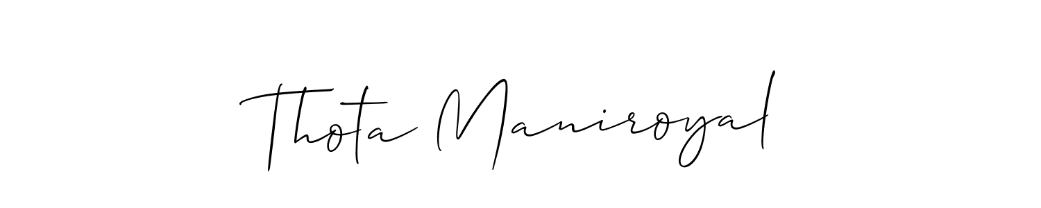 Also we have Thota Maniroyal name is the best signature style. Create professional handwritten signature collection using Allison_Script autograph style. Thota Maniroyal signature style 2 images and pictures png