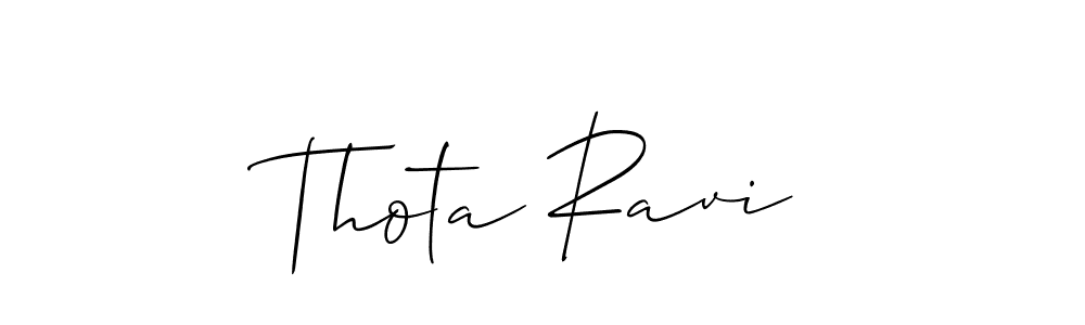 Also we have Thota Ravi name is the best signature style. Create professional handwritten signature collection using Allison_Script autograph style. Thota Ravi signature style 2 images and pictures png