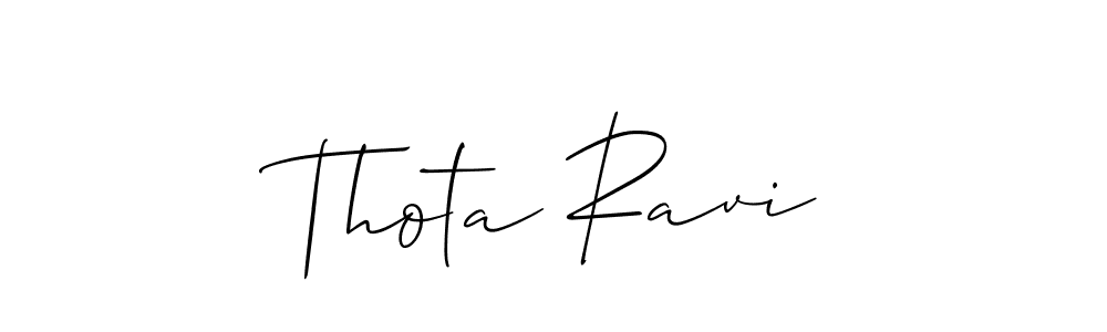 Also we have Thota Ravi name is the best signature style. Create professional handwritten signature collection using Allison_Script autograph style. Thota Ravi signature style 2 images and pictures png