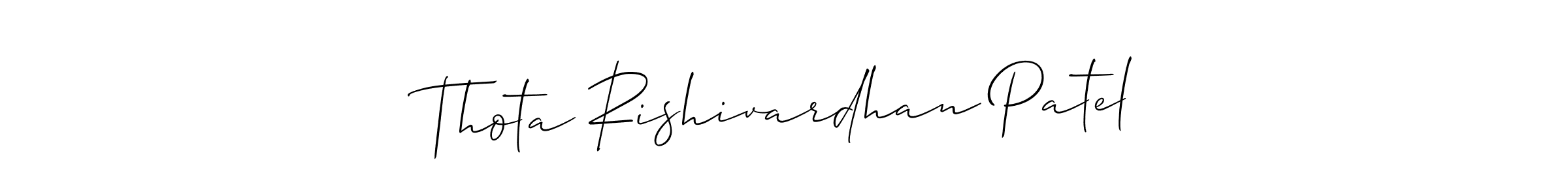 if you are searching for the best signature style for your name Thota Rishivardhan Patel. so please give up your signature search. here we have designed multiple signature styles  using Allison_Script. Thota Rishivardhan Patel signature style 2 images and pictures png