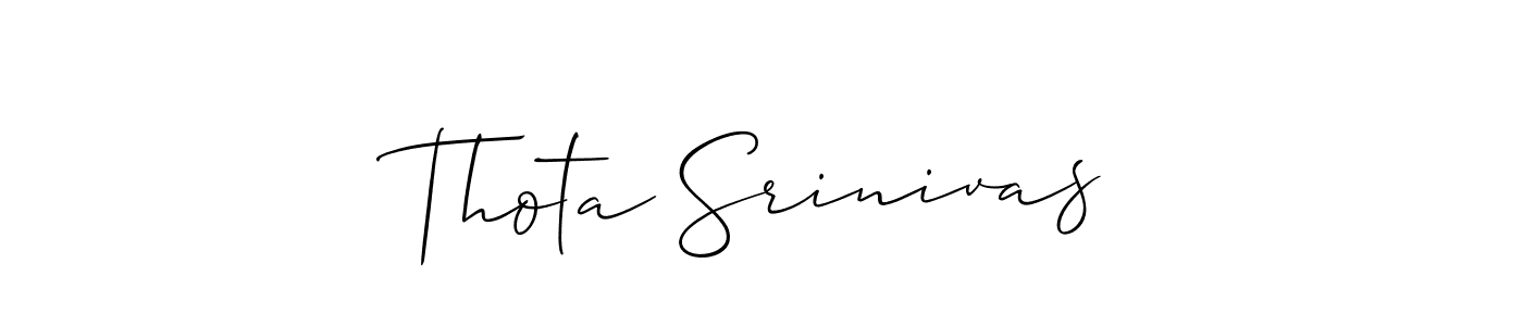 Also we have Thota Srinivas name is the best signature style. Create professional handwritten signature collection using Allison_Script autograph style. Thota Srinivas signature style 2 images and pictures png