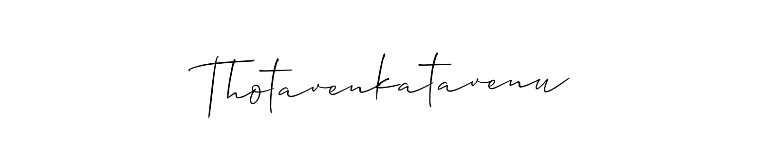 Make a beautiful signature design for name Thotavenkatavenu. With this signature (Allison_Script) style, you can create a handwritten signature for free. Thotavenkatavenu signature style 2 images and pictures png