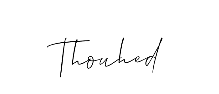 Allison_Script is a professional signature style that is perfect for those who want to add a touch of class to their signature. It is also a great choice for those who want to make their signature more unique. Get Thouhed name to fancy signature for free. Thouhed signature style 2 images and pictures png
