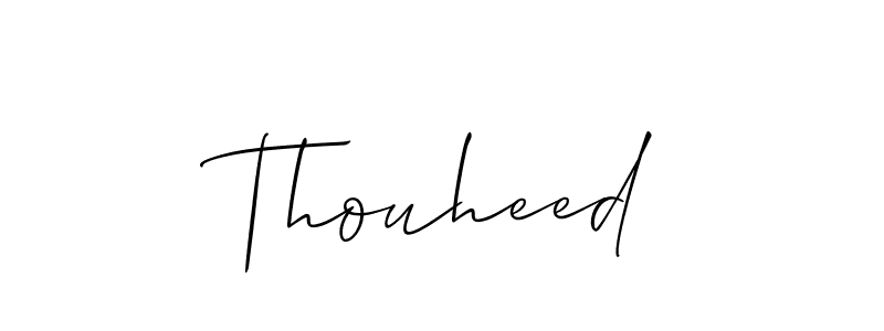 Thouheed stylish signature style. Best Handwritten Sign (Allison_Script) for my name. Handwritten Signature Collection Ideas for my name Thouheed. Thouheed signature style 2 images and pictures png