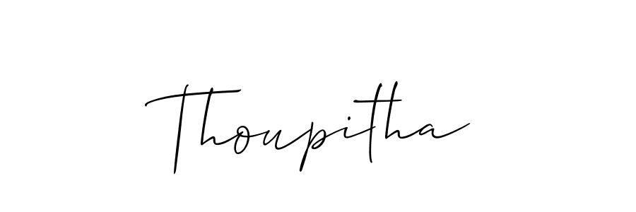 Thoupitha stylish signature style. Best Handwritten Sign (Allison_Script) for my name. Handwritten Signature Collection Ideas for my name Thoupitha. Thoupitha signature style 2 images and pictures png