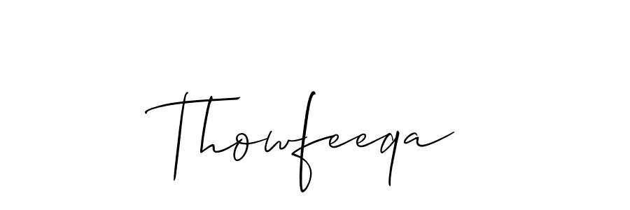 Thowfeeqa stylish signature style. Best Handwritten Sign (Allison_Script) for my name. Handwritten Signature Collection Ideas for my name Thowfeeqa. Thowfeeqa signature style 2 images and pictures png