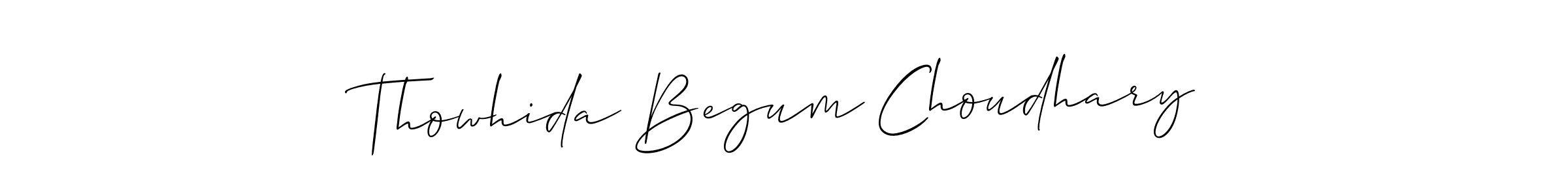 How to Draw Thowhida Begum Choudhary signature style? Allison_Script is a latest design signature styles for name Thowhida Begum Choudhary. Thowhida Begum Choudhary signature style 2 images and pictures png