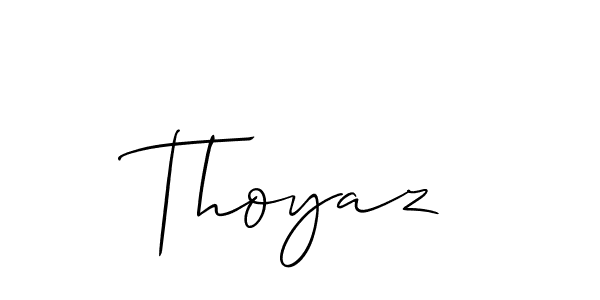 Create a beautiful signature design for name Thoyaz. With this signature (Allison_Script) fonts, you can make a handwritten signature for free. Thoyaz signature style 2 images and pictures png