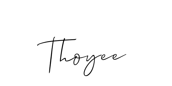 Allison_Script is a professional signature style that is perfect for those who want to add a touch of class to their signature. It is also a great choice for those who want to make their signature more unique. Get Thoyee name to fancy signature for free. Thoyee signature style 2 images and pictures png