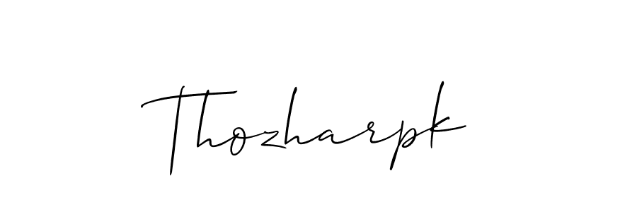 Use a signature maker to create a handwritten signature online. With this signature software, you can design (Allison_Script) your own signature for name Thozharpk. Thozharpk signature style 2 images and pictures png