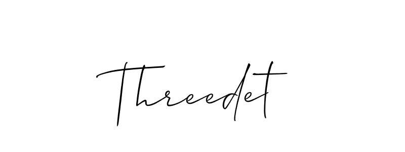 Also we have Threedet name is the best signature style. Create professional handwritten signature collection using Allison_Script autograph style. Threedet signature style 2 images and pictures png