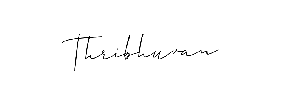 Create a beautiful signature design for name Thribhuvan. With this signature (Allison_Script) fonts, you can make a handwritten signature for free. Thribhuvan signature style 2 images and pictures png