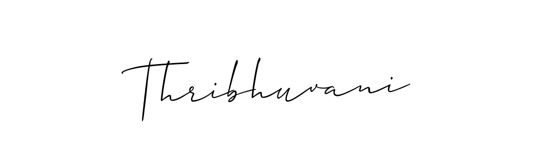 Create a beautiful signature design for name Thribhuvani. With this signature (Allison_Script) fonts, you can make a handwritten signature for free. Thribhuvani signature style 2 images and pictures png