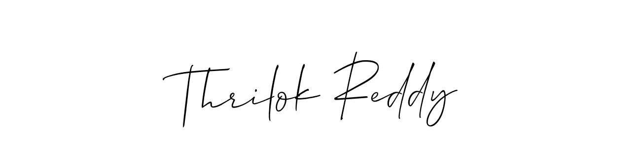 Create a beautiful signature design for name Thrilok Reddy. With this signature (Allison_Script) fonts, you can make a handwritten signature for free. Thrilok Reddy signature style 2 images and pictures png