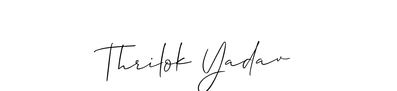 It looks lik you need a new signature style for name Thrilok Yadav. Design unique handwritten (Allison_Script) signature with our free signature maker in just a few clicks. Thrilok Yadav signature style 2 images and pictures png