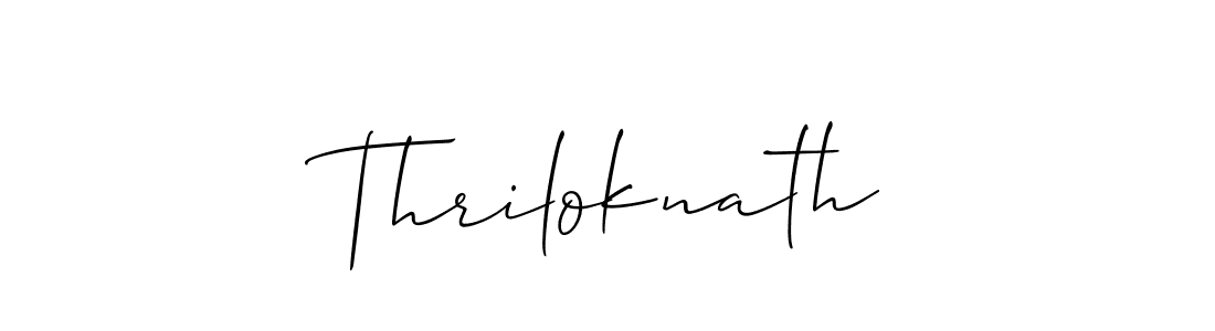 Create a beautiful signature design for name Thriloknath. With this signature (Allison_Script) fonts, you can make a handwritten signature for free. Thriloknath signature style 2 images and pictures png