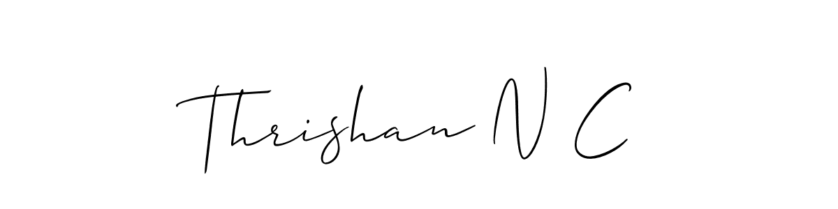 How to Draw Thrishan N C signature style? Allison_Script is a latest design signature styles for name Thrishan N C. Thrishan N C signature style 2 images and pictures png