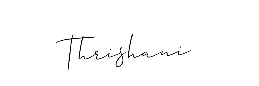 How to make Thrishani signature? Allison_Script is a professional autograph style. Create handwritten signature for Thrishani name. Thrishani signature style 2 images and pictures png