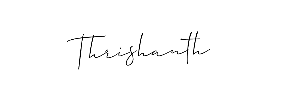 How to make Thrishanth name signature. Use Allison_Script style for creating short signs online. This is the latest handwritten sign. Thrishanth signature style 2 images and pictures png