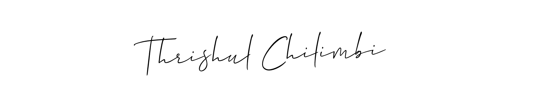 You should practise on your own different ways (Allison_Script) to write your name (Thrishul Chilimbi) in signature. don't let someone else do it for you. Thrishul Chilimbi signature style 2 images and pictures png