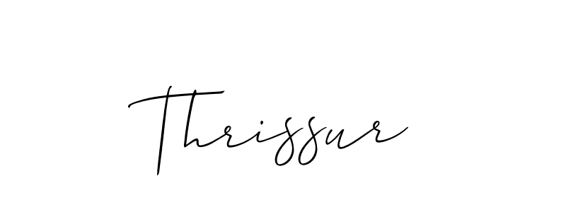 if you are searching for the best signature style for your name Thrissur. so please give up your signature search. here we have designed multiple signature styles  using Allison_Script. Thrissur signature style 2 images and pictures png