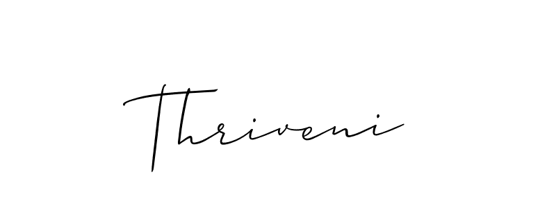 It looks lik you need a new signature style for name Thriveni. Design unique handwritten (Allison_Script) signature with our free signature maker in just a few clicks. Thriveni signature style 2 images and pictures png