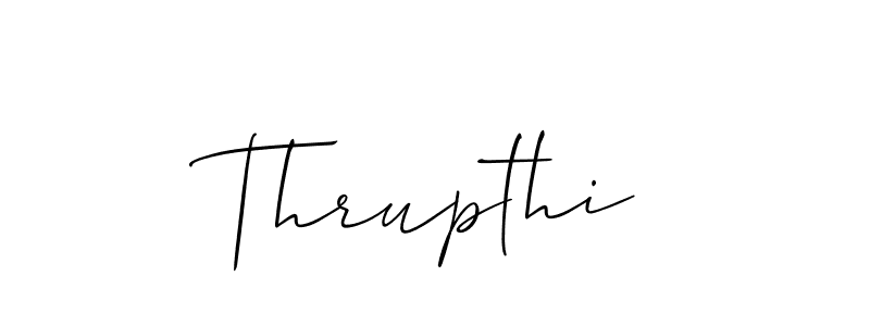 The best way (Allison_Script) to make a short signature is to pick only two or three words in your name. The name Thrupthi include a total of six letters. For converting this name. Thrupthi signature style 2 images and pictures png