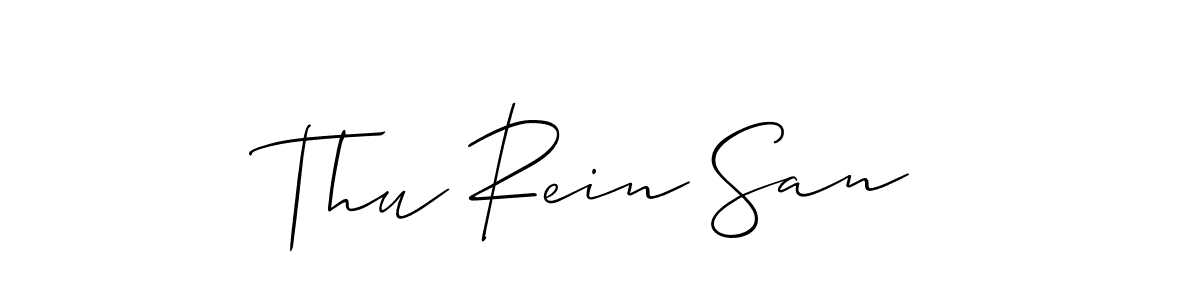 Create a beautiful signature design for name Thu Rein San. With this signature (Allison_Script) fonts, you can make a handwritten signature for free. Thu Rein San signature style 2 images and pictures png