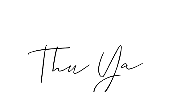 Allison_Script is a professional signature style that is perfect for those who want to add a touch of class to their signature. It is also a great choice for those who want to make their signature more unique. Get Thu Ya name to fancy signature for free. Thu Ya signature style 2 images and pictures png