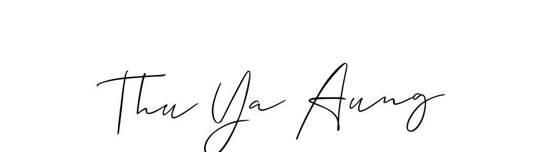 Make a short Thu Ya Aung signature style. Manage your documents anywhere anytime using Allison_Script. Create and add eSignatures, submit forms, share and send files easily. Thu Ya Aung signature style 2 images and pictures png