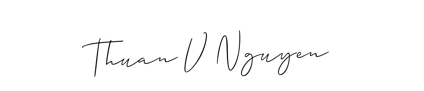 This is the best signature style for the Thuan V Nguyen name. Also you like these signature font (Allison_Script). Mix name signature. Thuan V Nguyen signature style 2 images and pictures png